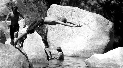 Diving into water